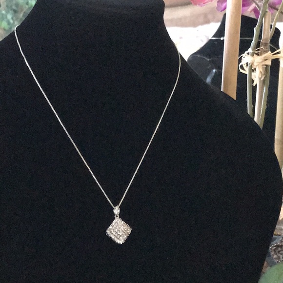 10k Cluster Diamond Pendant Only Yellow and White Gold - Picture 4 of 9